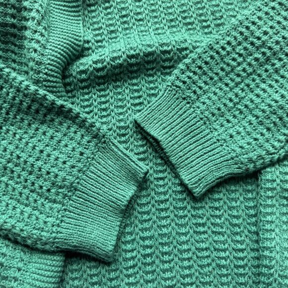 Cat & Jack Girls Open Front Waffle Knit Cardigan Sweater Teal XL 14 Lightweight - Picture 3 of 5